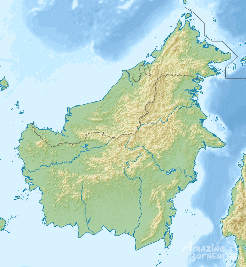 Relief Map of Borneo